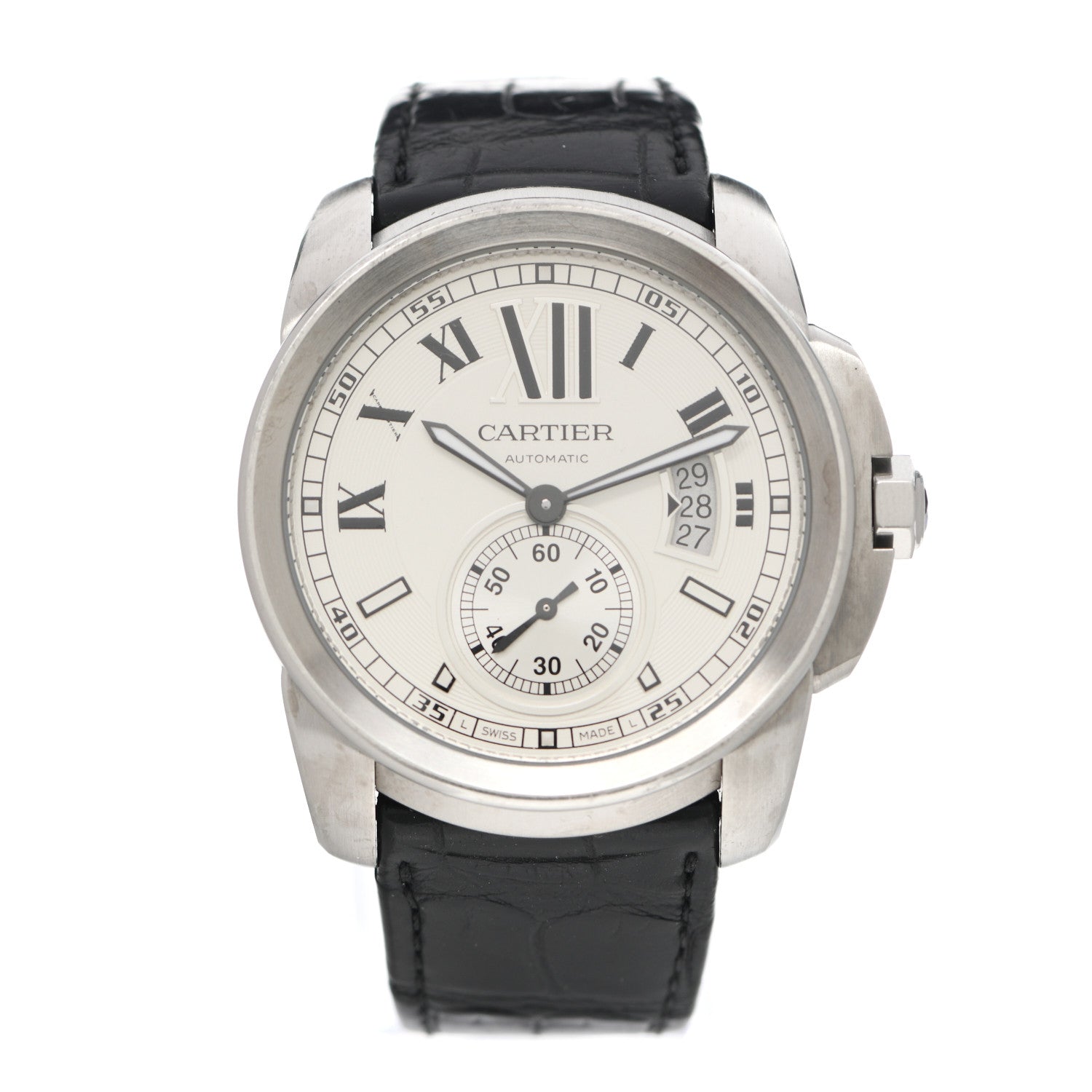 Cartier Stainless Steel Alligator 42mm Calibre de Cartier Automatic Watch 1 of 6
