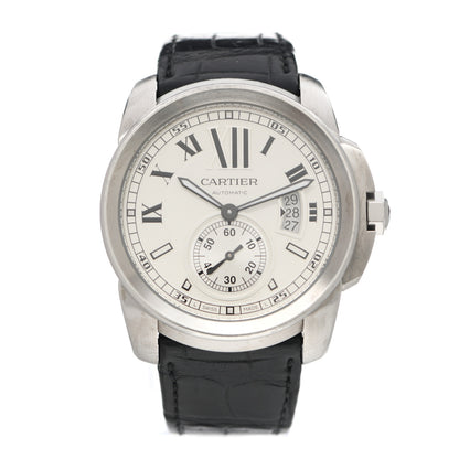 Cartier Stainless Steel Alligator 42mm Calibre de Cartier Automatic Watch 1 of 6