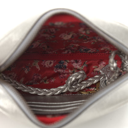 Gucci Laminated Nappa Web Trapuntata Mini GG Shoulder Bag Argento 5 of 9