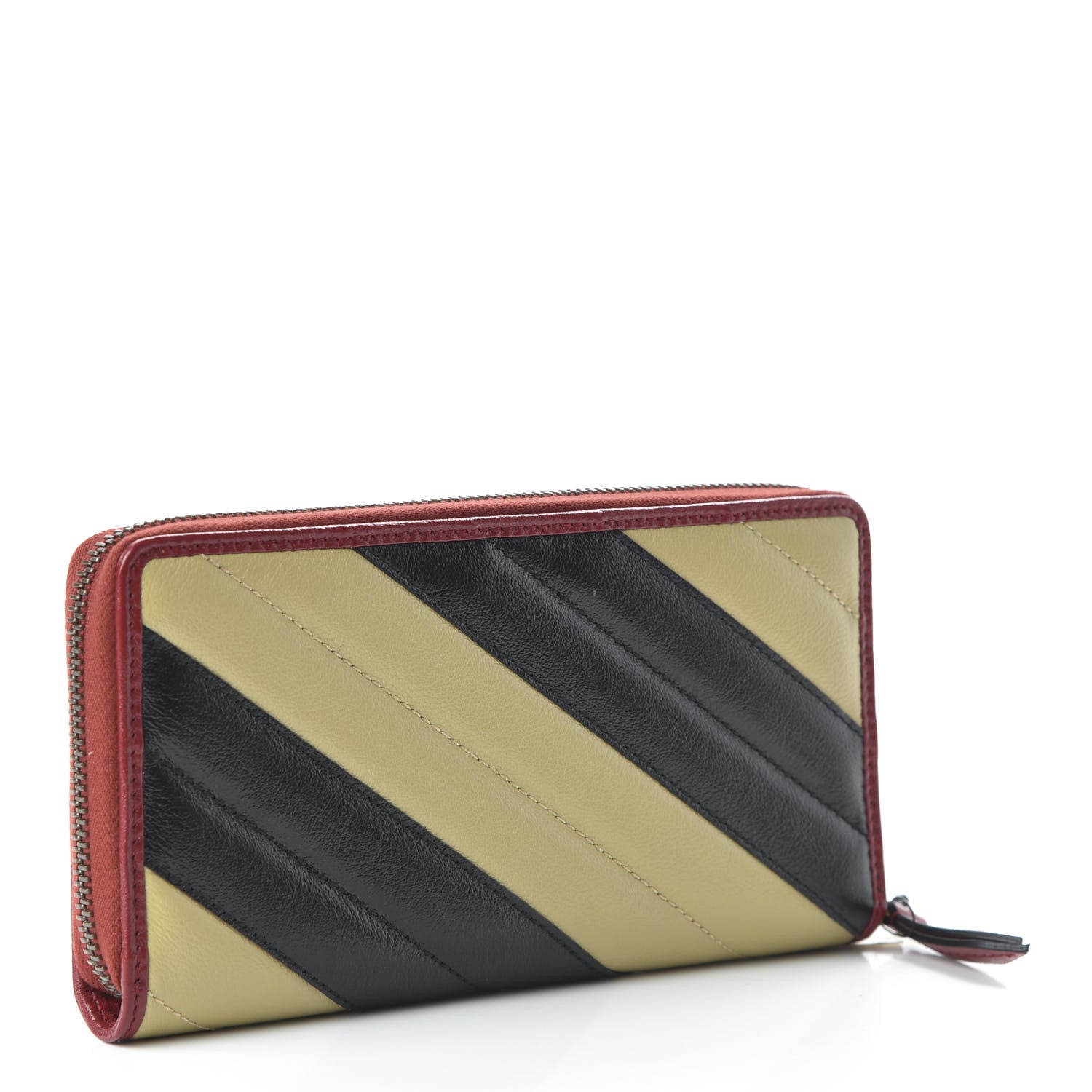 Gucci Azalea Calfskin Matelasse Diagonal Patchwork Torchon GG Marmont Zip Around Wallet Black Beige Romantic Cerise 3 of 10
