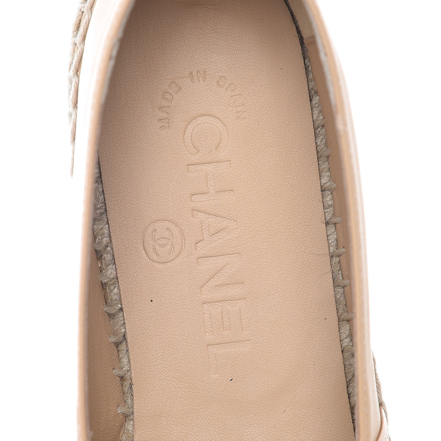 Lambskin CC Espadrilles 35 Beige Black