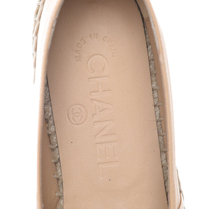 Chanel Lambskin CC Espadrilles 35 Beige Black 6 of 10