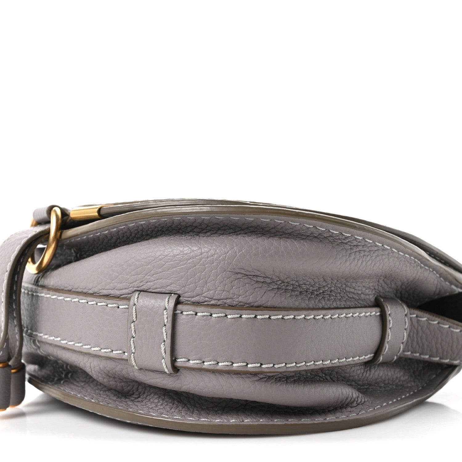 Chloe Calfskin Mini Marcie Round Crossbody Bag Cashmere Grey