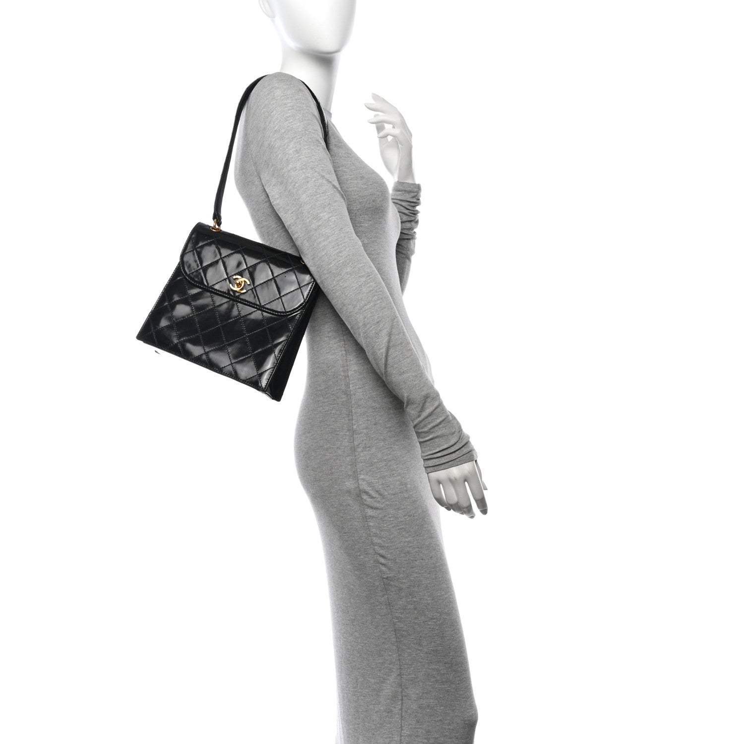 Chanel Patent Medium Kelly Flap Black 2 of 12