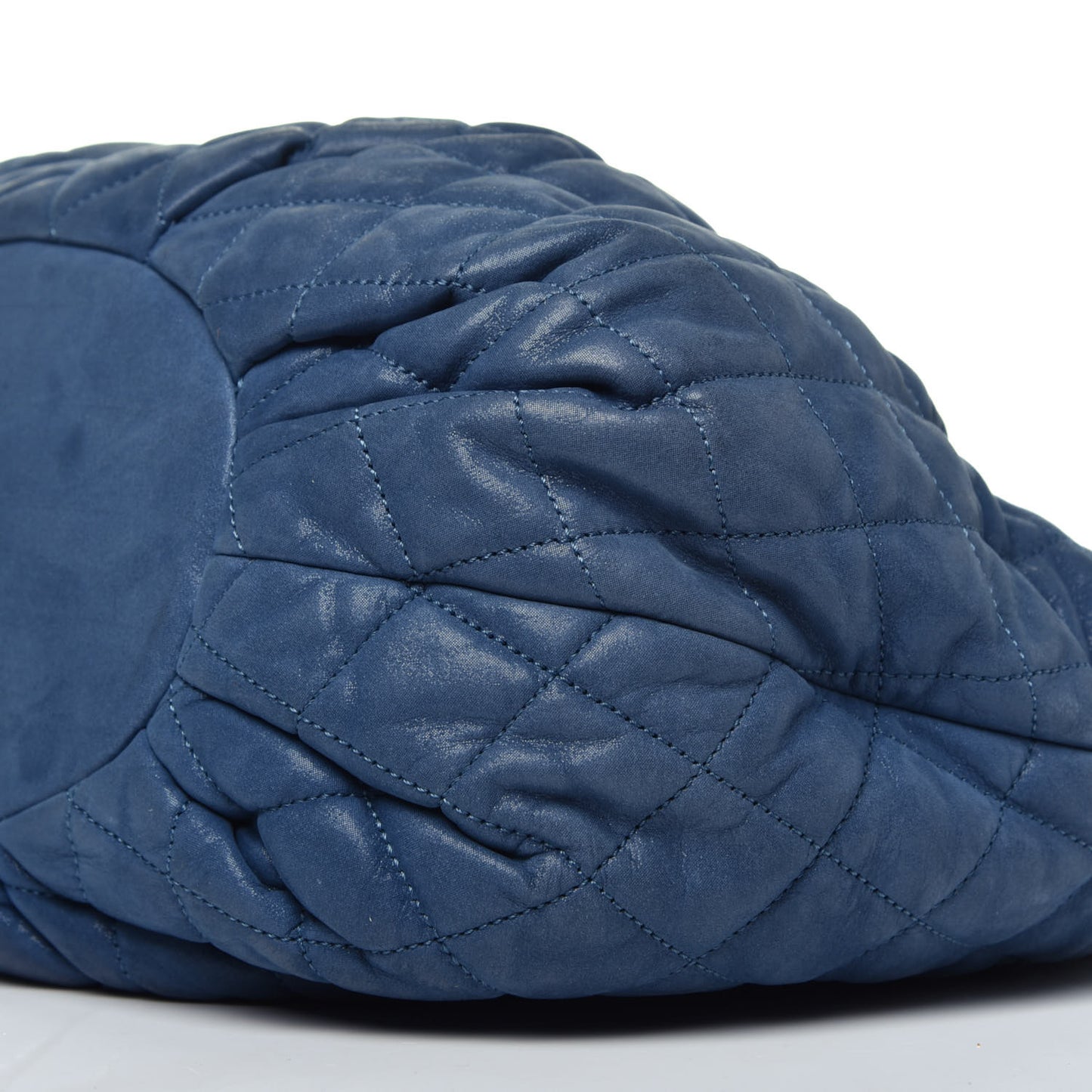Iridescent Calfskin Quilted Large In The Mix Tote Navy