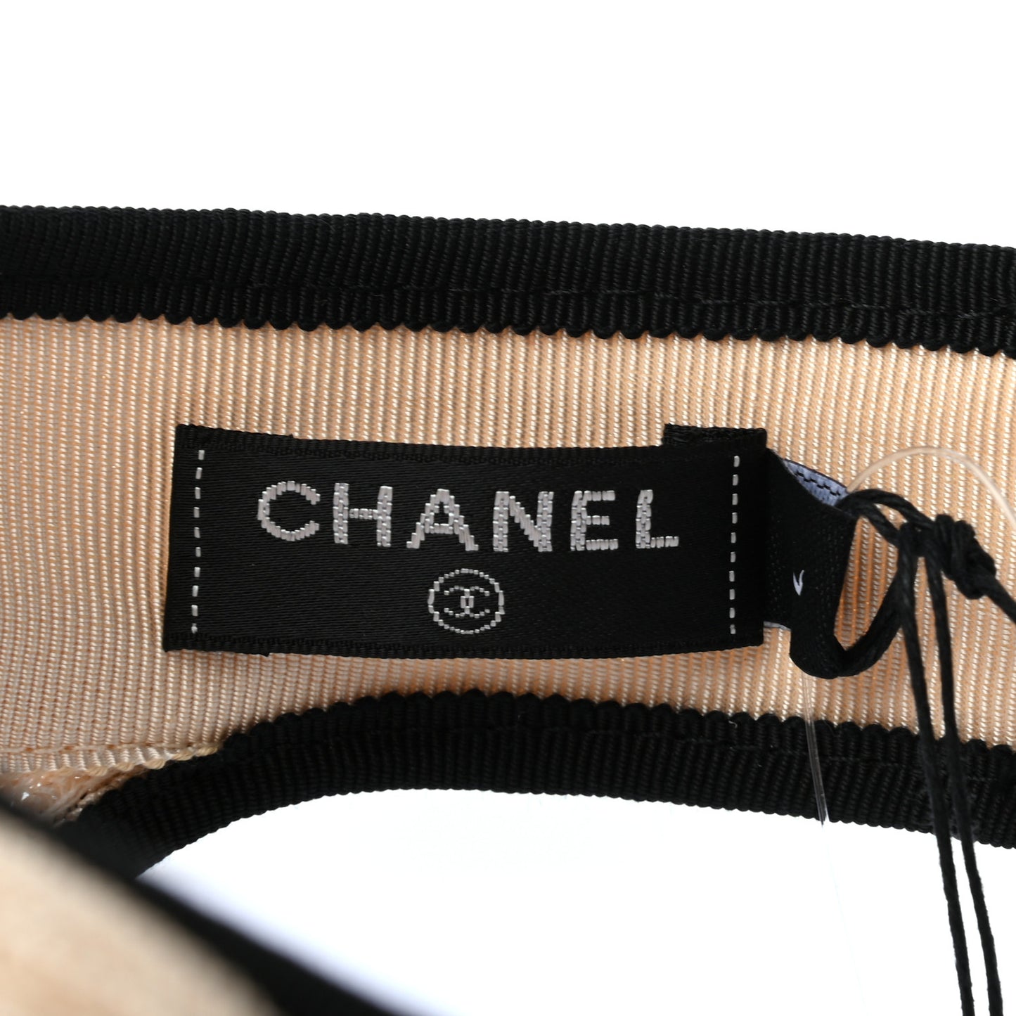Straw Grosgrain Visor L Beige Black