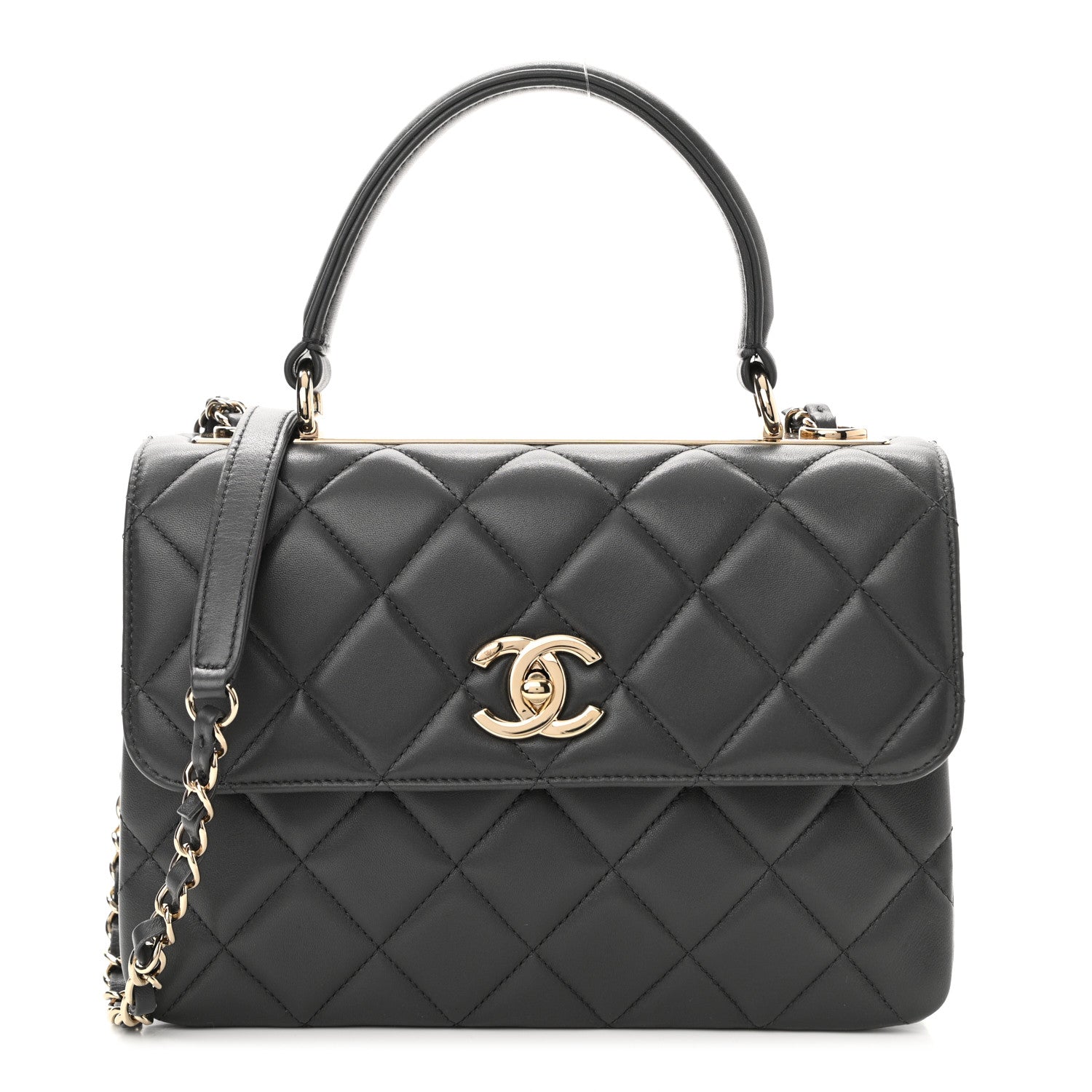 Chanel Lambskin Quilted Small Trendy CC Dual Handle Flap Bag Dark Grey 1 of 10