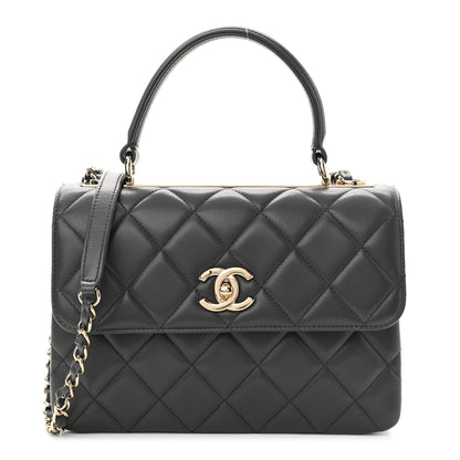 Chanel Lambskin Quilted Small Trendy CC Dual Handle Flap Bag Dark Grey 1 of 10