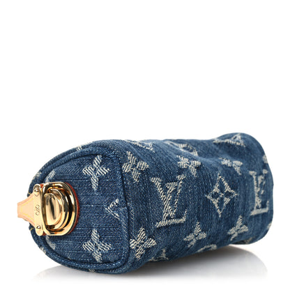 Louis Vuitton Monogram Denim Pochette Speedy PM Key Holder Blue 4 of 9