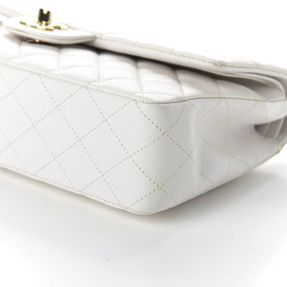 Chanel Caviar Quilted Medium Double Flap White 7 of 11