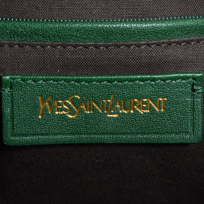 Saint Laurent Sheepskin Mini Cabas ChYc Tartan Green 6 of 9