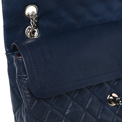 Chanel Lambskin Quilted Medium Double Flap Bijoux Chain Navy 9 of 23