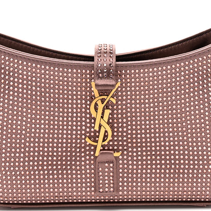 Saint Laurent Satin Crystal Le 5 A 7 Mini Hobo Elderberry 7 of 9