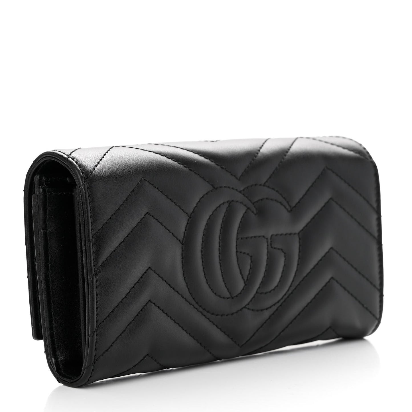 Calfskin Matelasse GG Marmont Continental Wallet Black