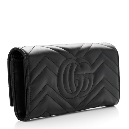 Gucci Calfskin Matelasse GG Marmont Continental Wallet Black 3 of 8