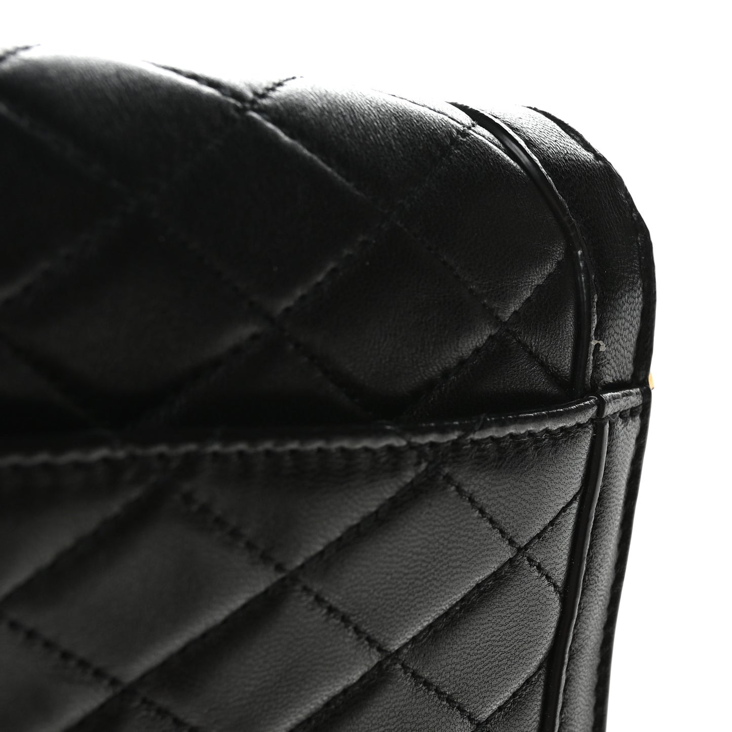 Lambskin Quilted Monogram Medium Solferino Satchel Black