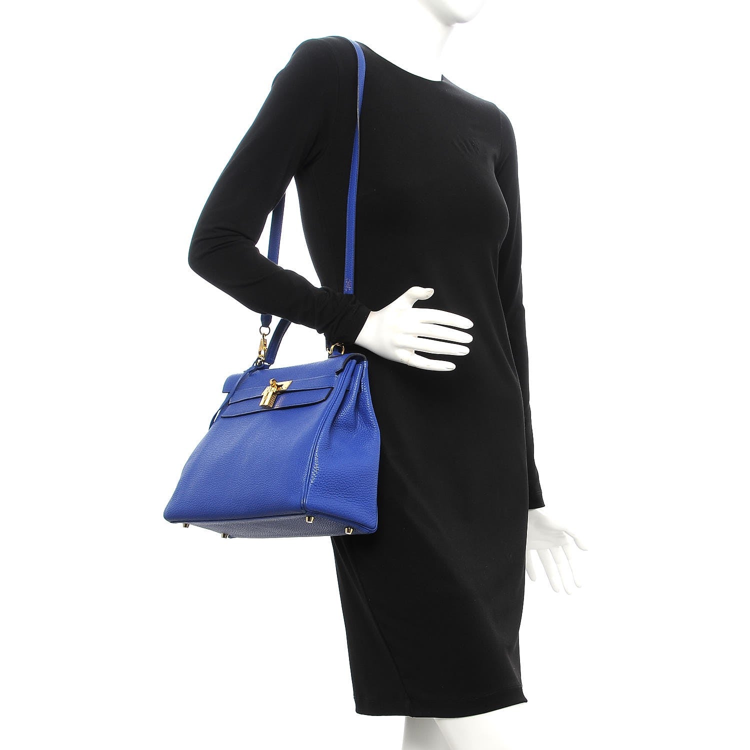 Hermes Togo Kelly Retourne 32 Bleu Electrique 2 of 49