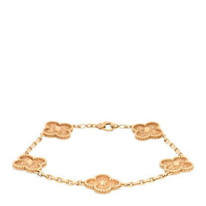 Van Cleef & Arpels 18K Yellow Gold 5 Motifs Vintage Alhambra Bracelet 2 of 7