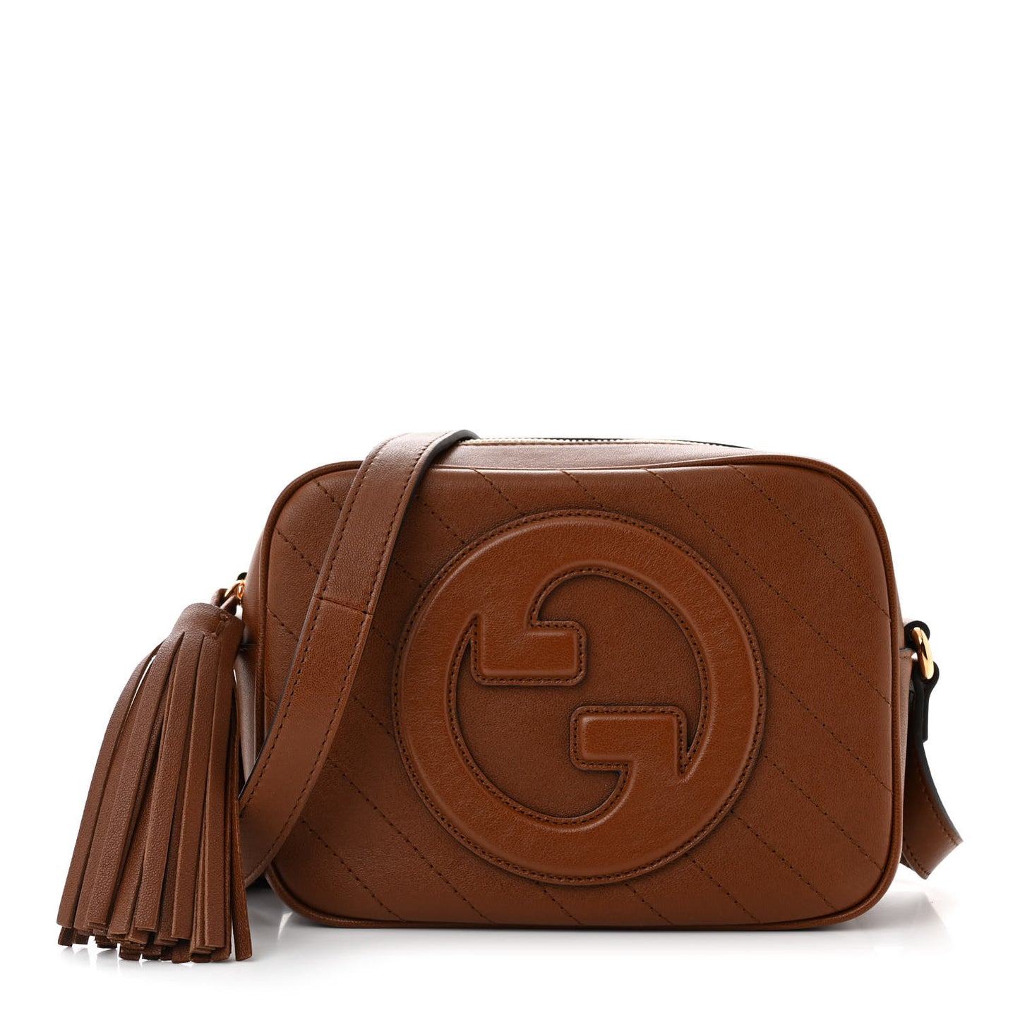 Sakai Be Green Calfskin Diagonal Stitched Small Blondie Shoulder Bag Cuir