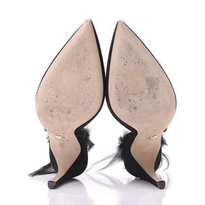 Christian Dior Suede Feather Dior Ethnie Pumps 37 Black 5 of 8