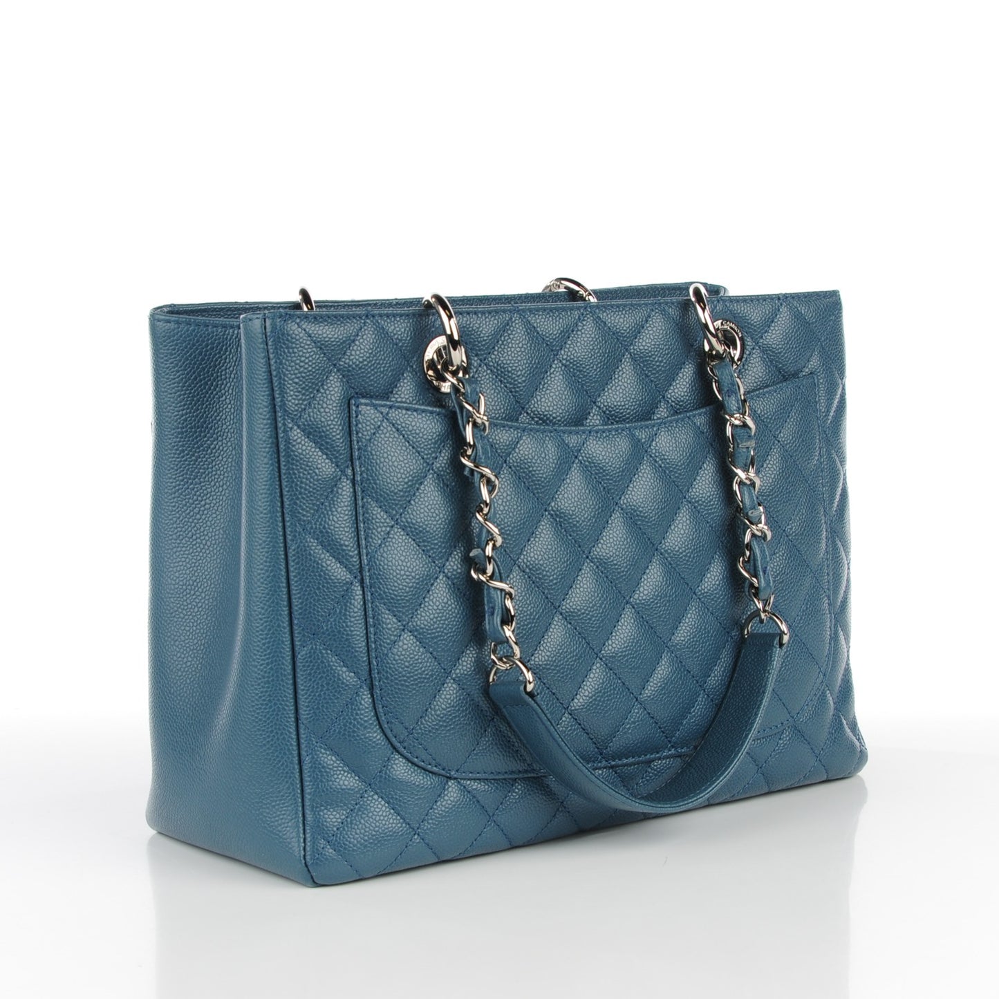 Caviar Quilted Grand Shopping Tote GST Dark Blue