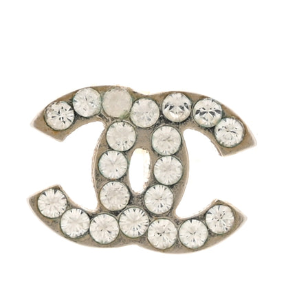 Chanel Crystal Mini Timeless CC Earrings Silver 5 of 8