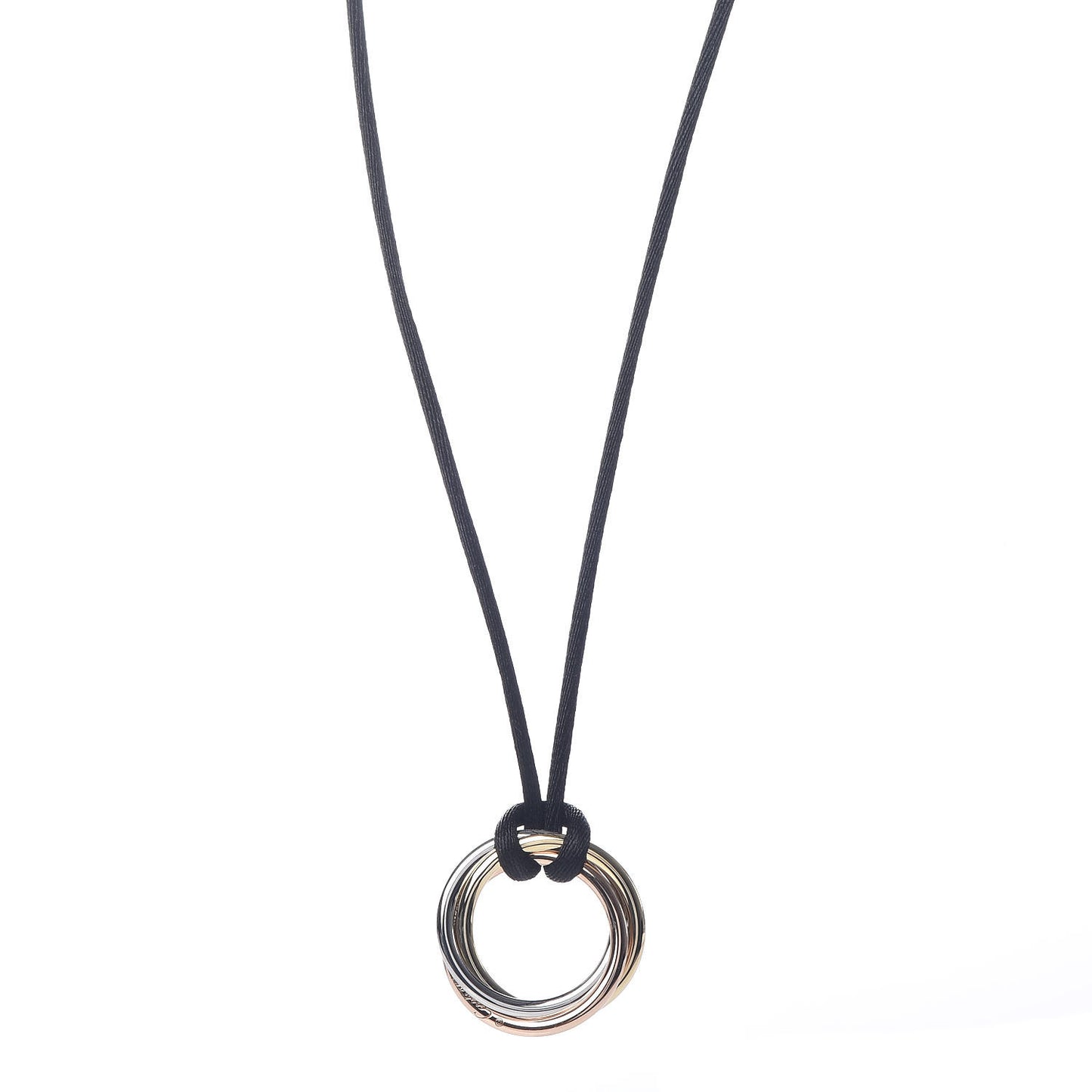 18K Pink Yellow White Gold Trinity Cord Necklace
