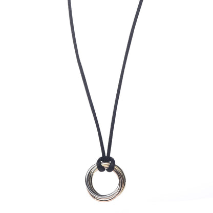 Cartier 18K Pink Yellow White Gold Trinity Cord Necklace 1 of 6