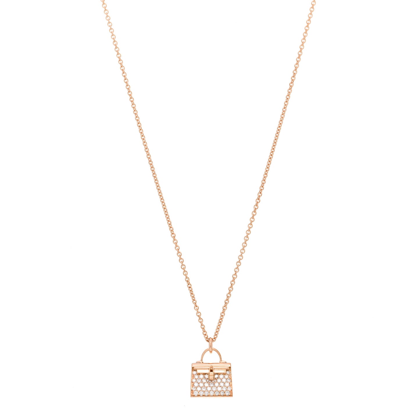 18K Rose Gold Diamond Kelly Amulettes Pendant Necklace