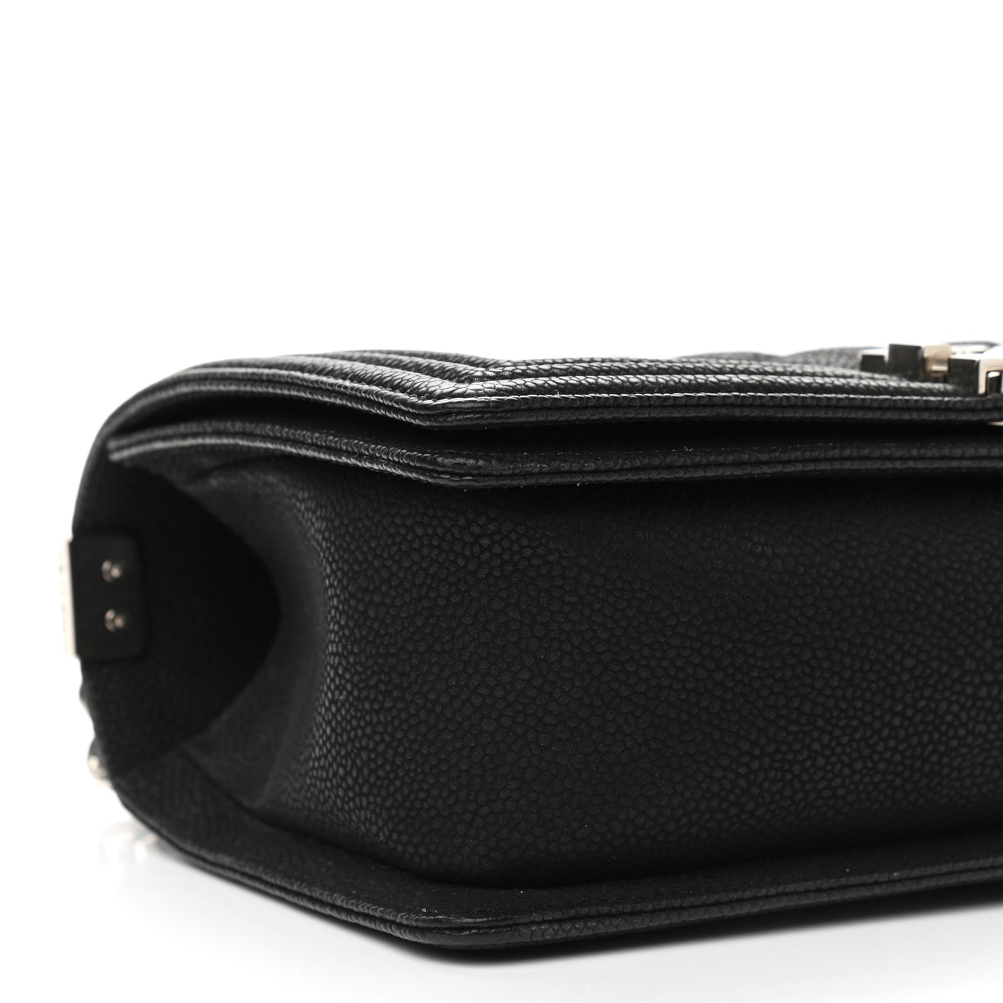 Iridescent Calfskin Quilted Medium Boy Flap Black