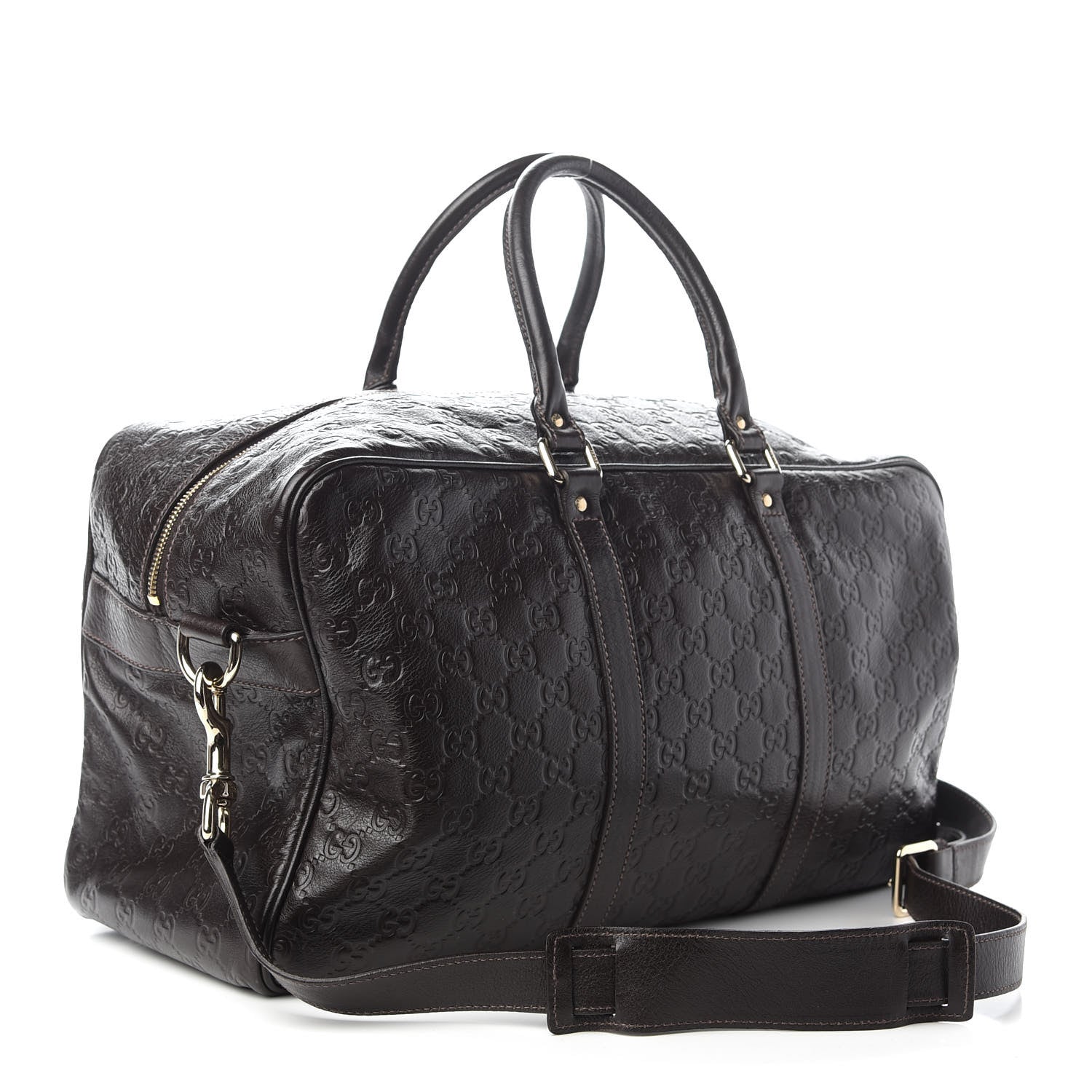 Gucci Guccissima Medium Carry On Duffle Dark Brown 2 of 15