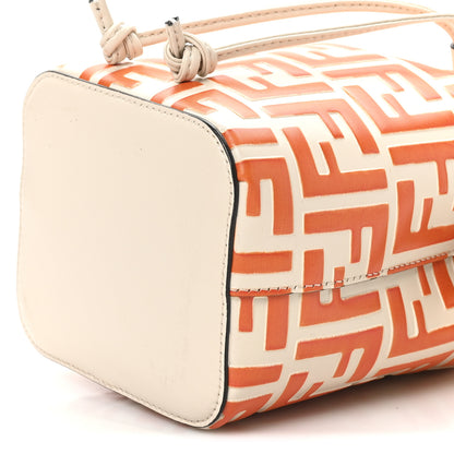 Fendi Vitello Liberty F is Fendi Bi-Color FF 1974 Embossed Mini Mon Tresor Bucket Bag Camelia Aranciata 10 of 10