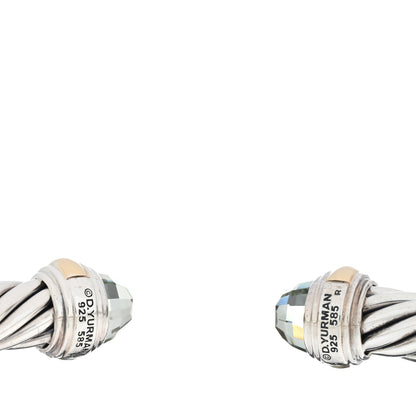 David Yurman Sterling Silver 14K Yellow Gold Prasiolite 7mm Cable Classics Bracelet 3 of 3