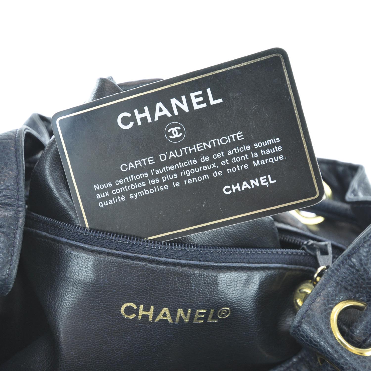 Chanel Caviar Quilted Backpack Navy Blue 10 of 10