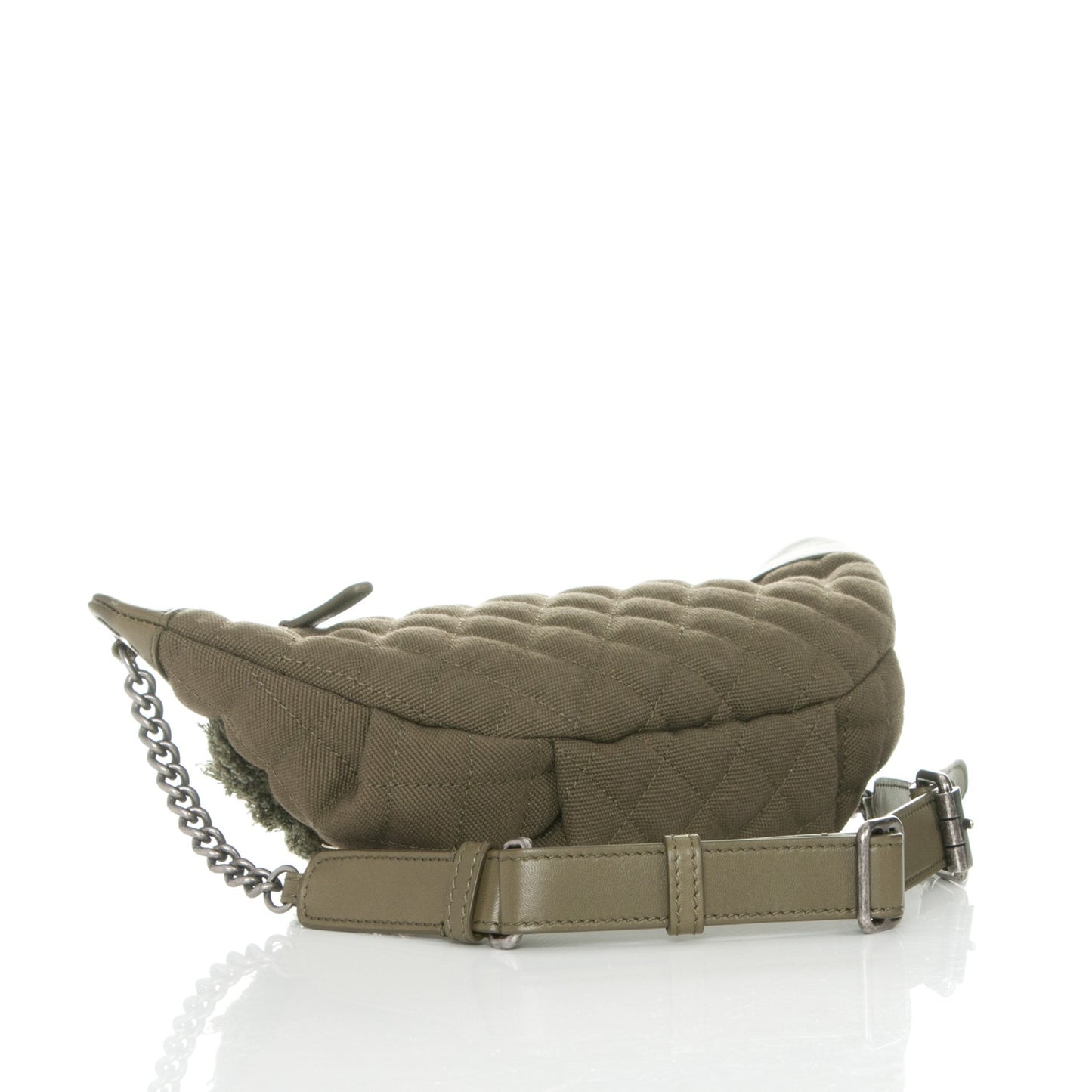 Canvas Lambskin Quilted Coco Cuba Charms Waist Bag Khaki
