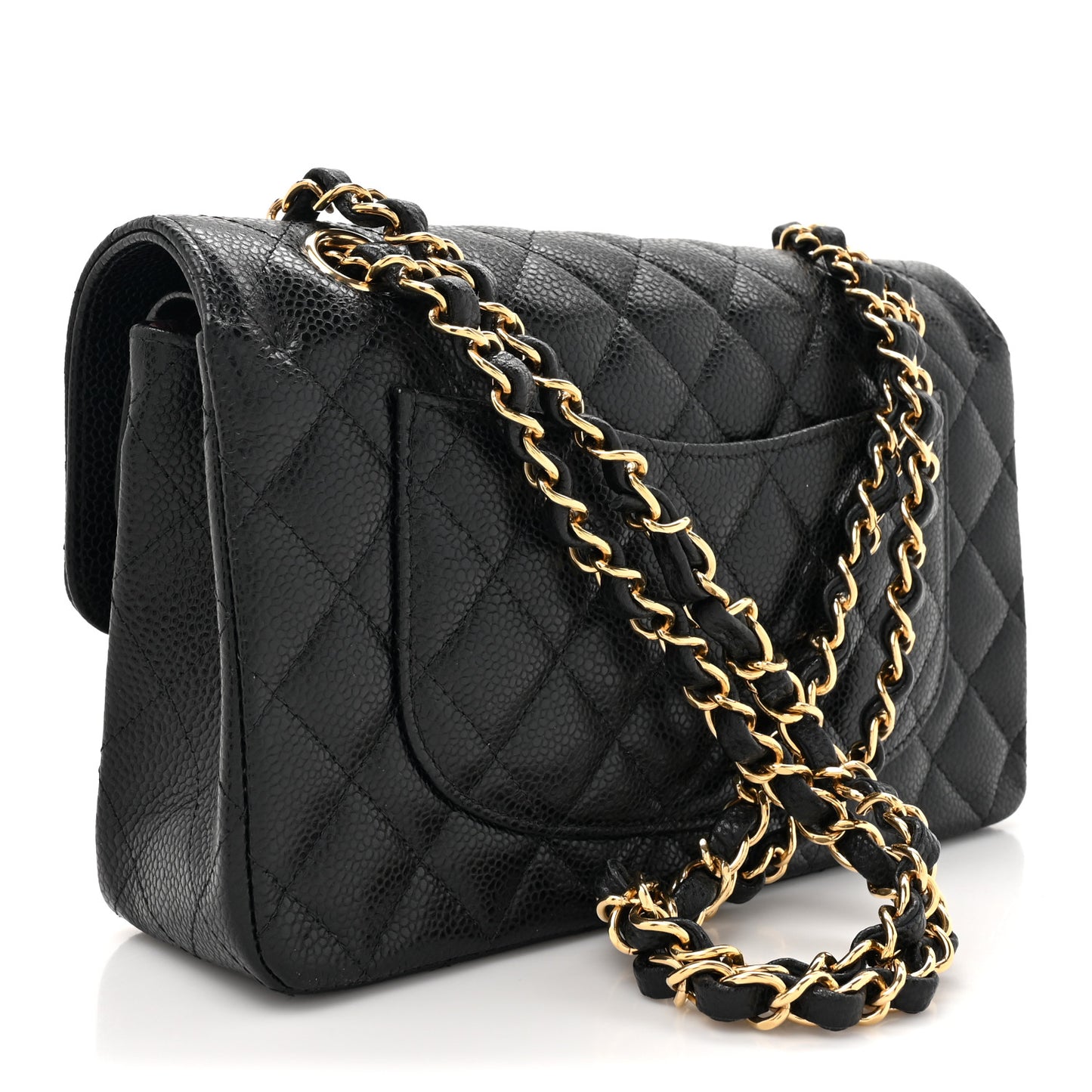 Caviar Quilted Small Double Flap Black
