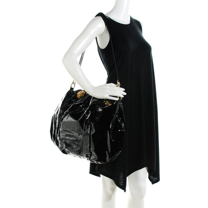 Gucci Patent Large Hysteria Top Handle Bag Black 2 of 7