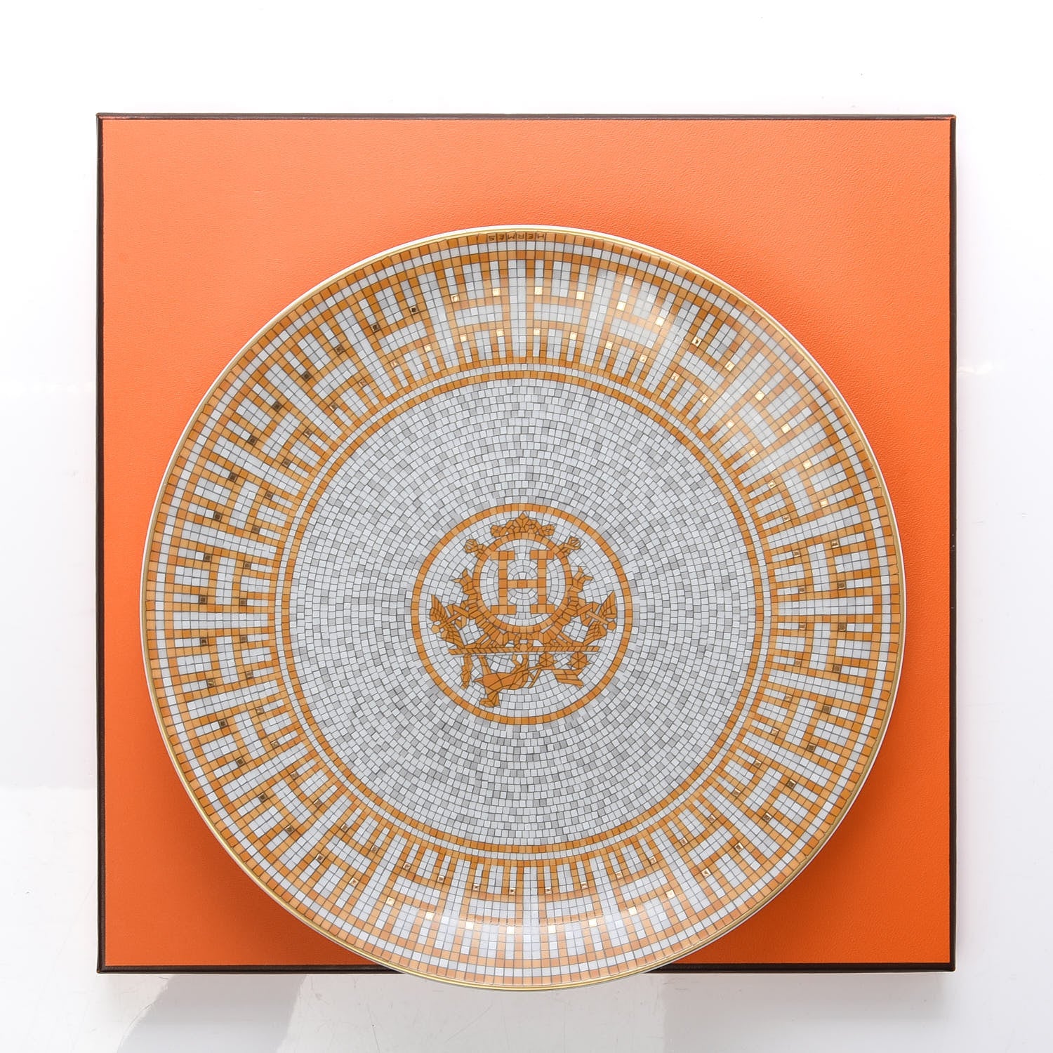 Hermes Porcelain Mosaique au 24 Dessert Plate Set of 2 6 of 6