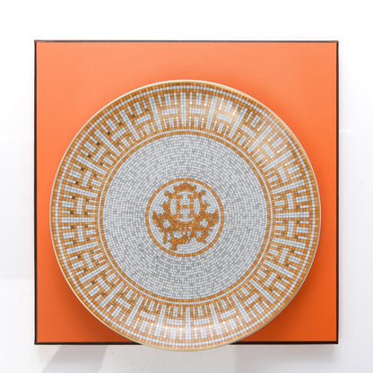 Hermes Porcelain Mosaique au 24 Dessert Plate Set of 2 6 of 6