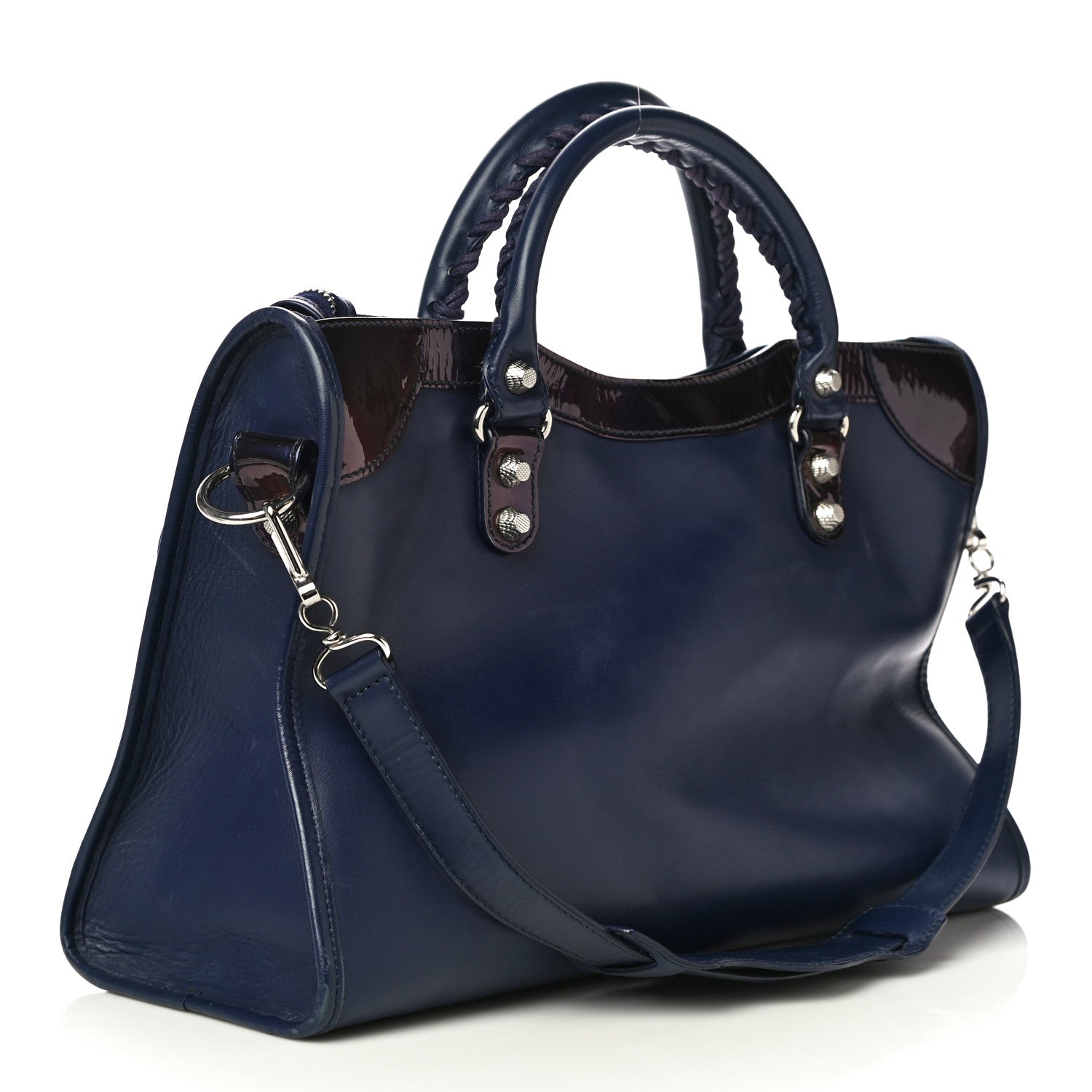 Balenciaga Smooth Calfskin Metallic Patent Giant 12 Silver Hardware City Ultraviolet 4 of 23