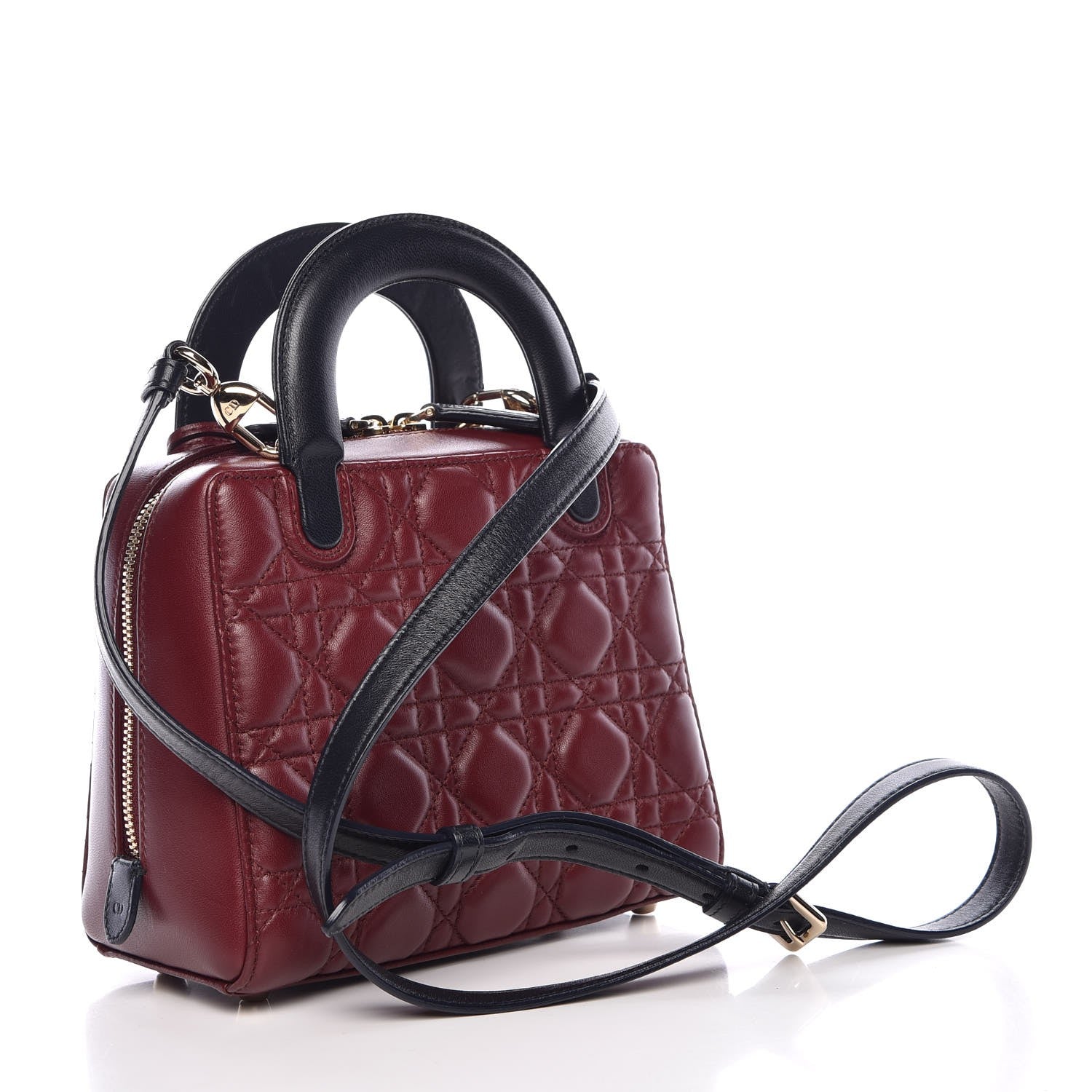 Christian Dior Lambskin Cannage Lily Tote Red Sapphire Blue 3 of 10