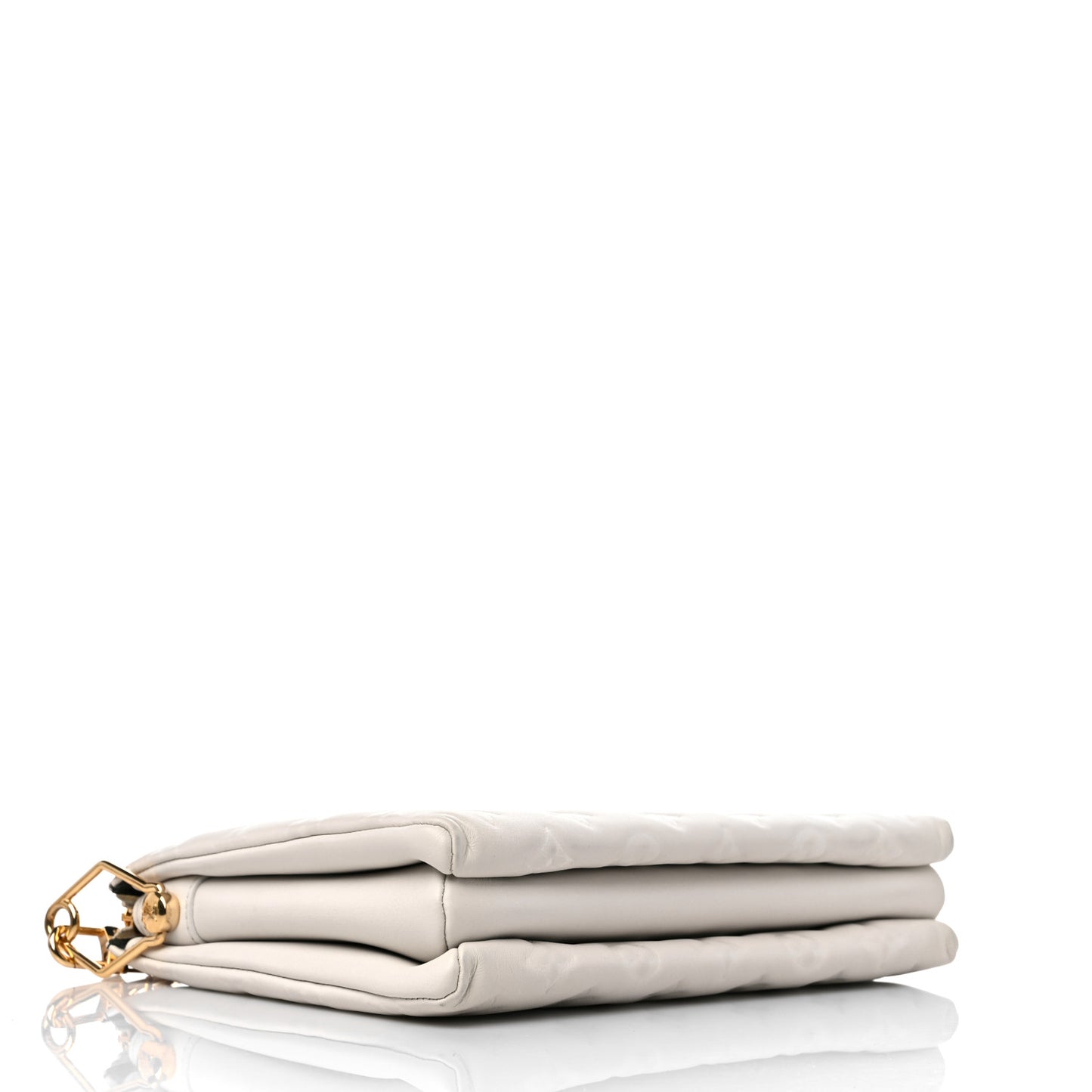 Lambskin Embossed Monogram Coussin PM Beige Cream