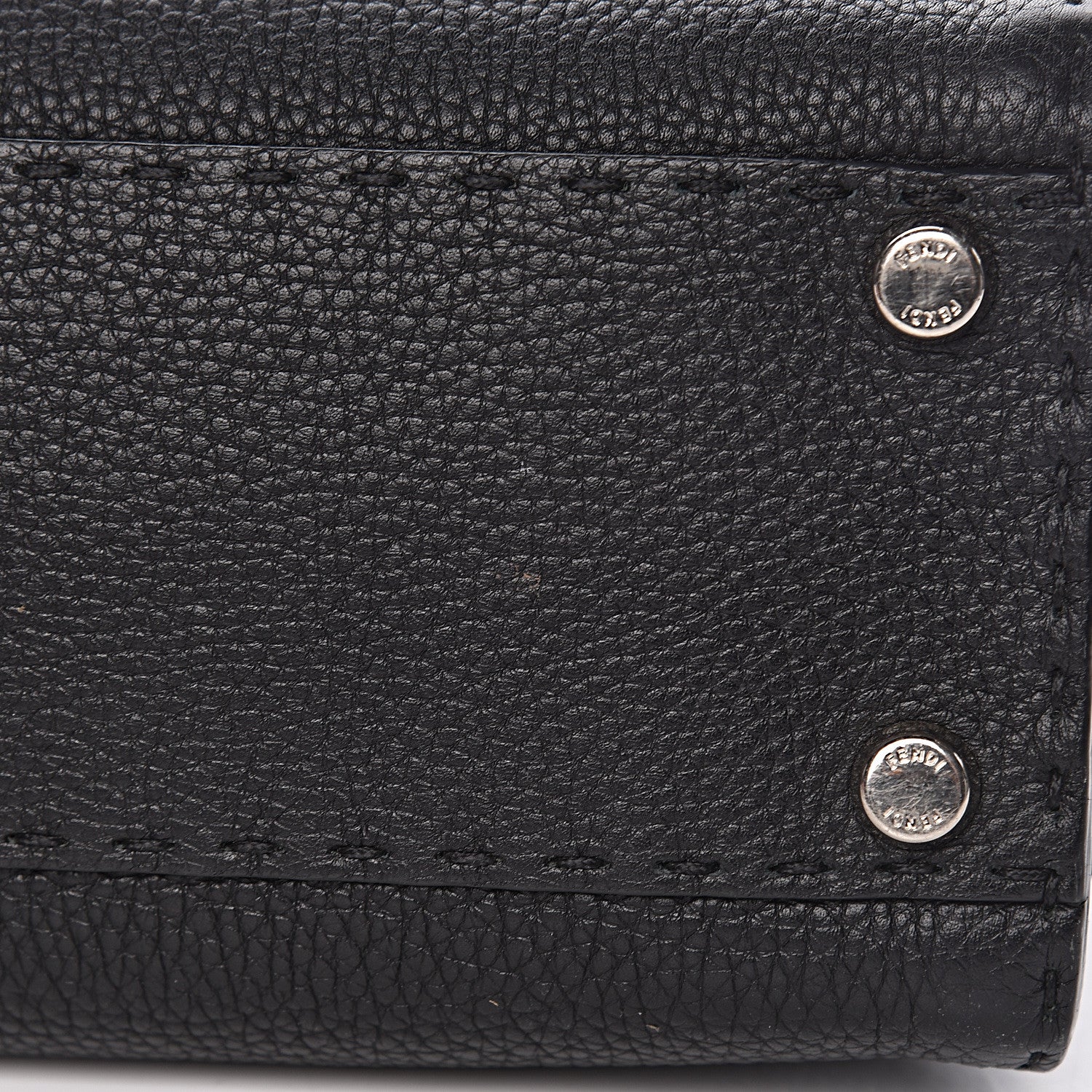 Fendi Cuoio Romano Selleria Bi-Color Medium Peekaboo Iconic Satchel Black Mou 15 of 15