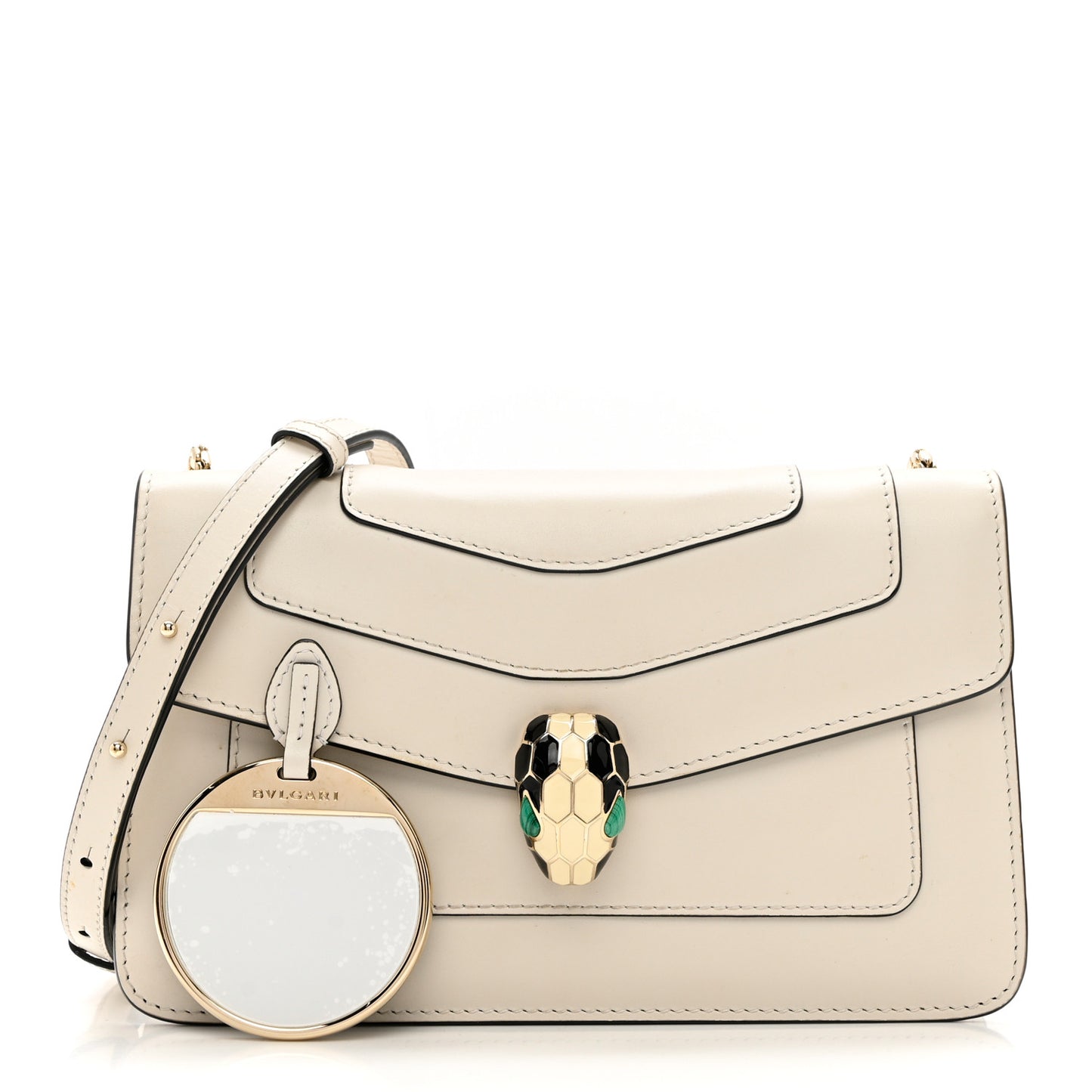 Calfskin Serpenti Forever Crossbody Bag White