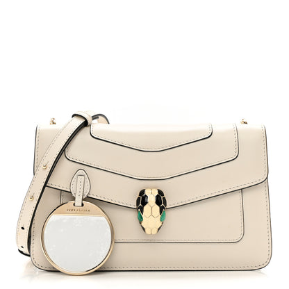 Bulgari Calfskin Serpenti Forever Crossbody Bag White 1 of 10