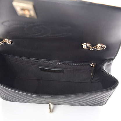 Chanel Calfskin Chevron Quilted Statement Flap Black 5 of 10