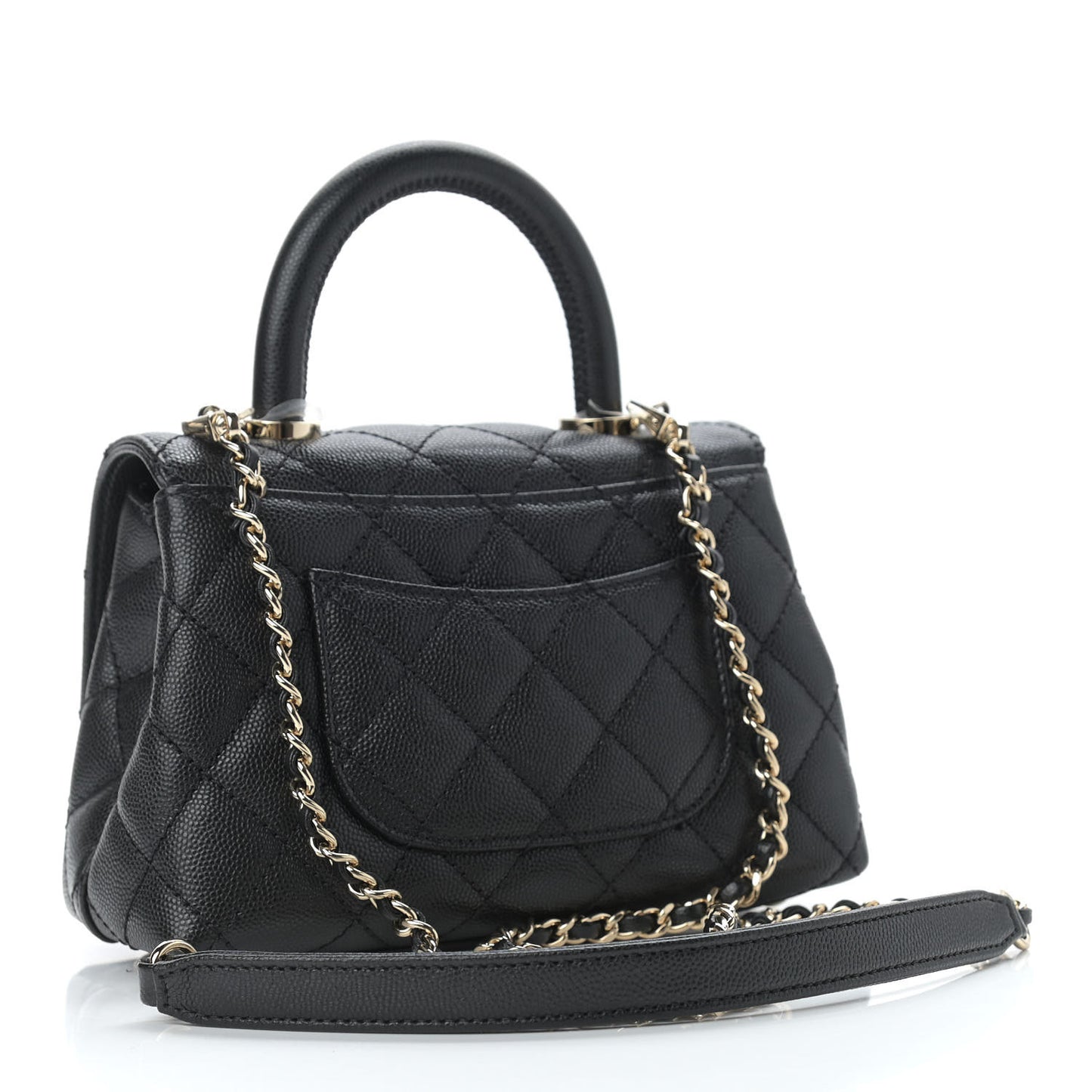 Caviar Quilted Extra Mini Coco Handle Flap Black