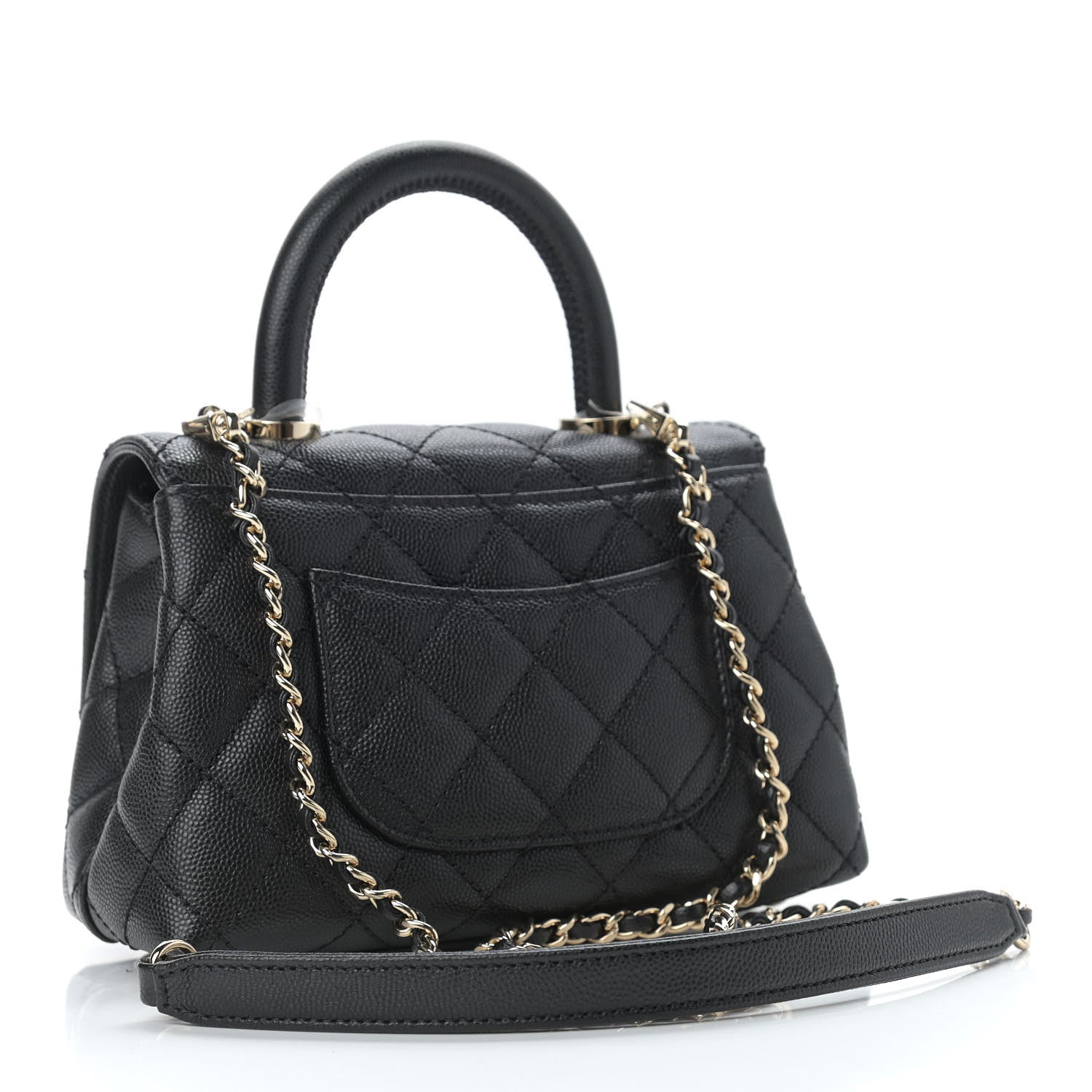 Chanel Caviar Quilted Extra Mini Coco Handle Flap Black 3 of 9
