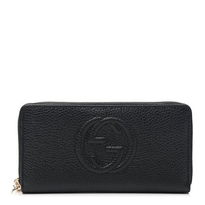 Gucci Pebbled Calfskin Soho Zip Around Wallet Black 1 of 8