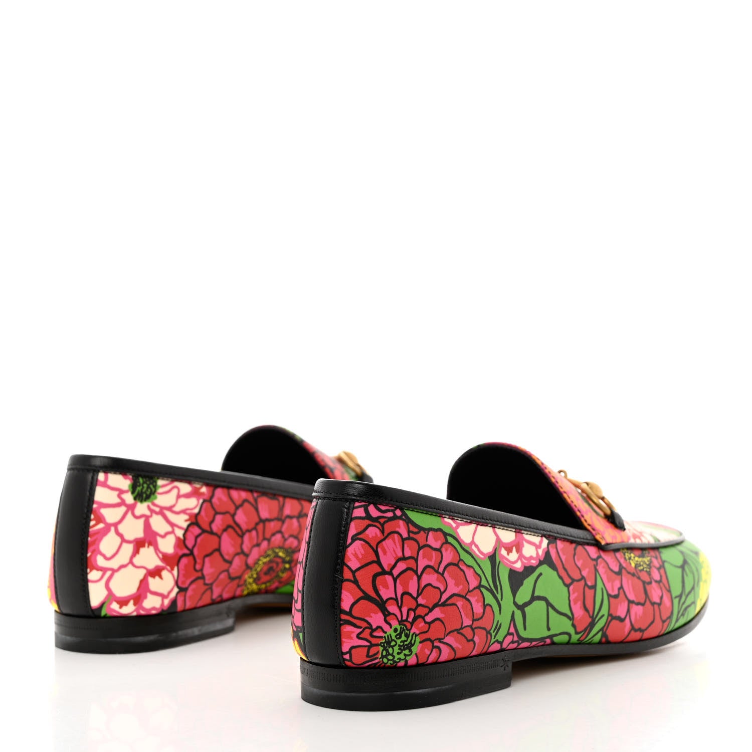Gucci X KEN SCOTT Canvas Infinity Pomponica Womens Jordaan Loafers 36 Pink Green Black 4 of 9